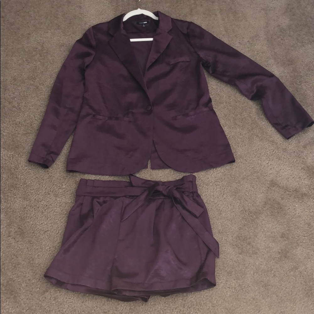 Purple silky suit set